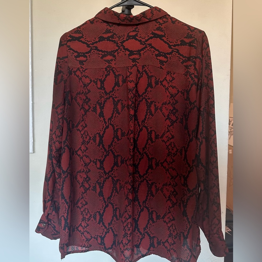 New look snake print button down